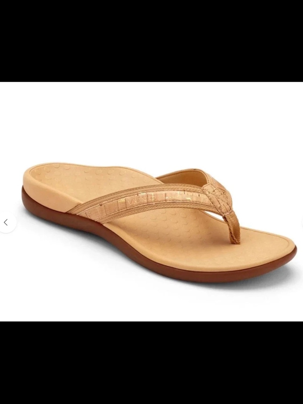 Vionic Tide II Toe tan Gold Thong Sandal 11